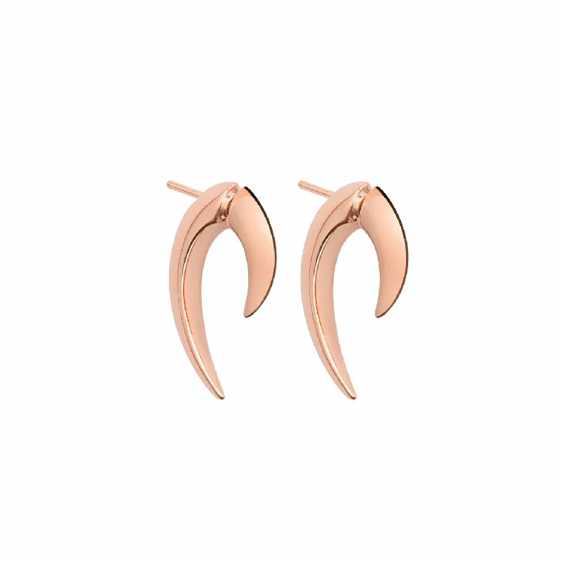 Red Gem Earrings-Red Gem Earrings-Talon Earrings - Rose Gold Vermeil