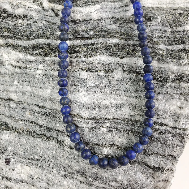 Statement Beaded Necklace-Artistic Drop Earrings-Lapis Necklace