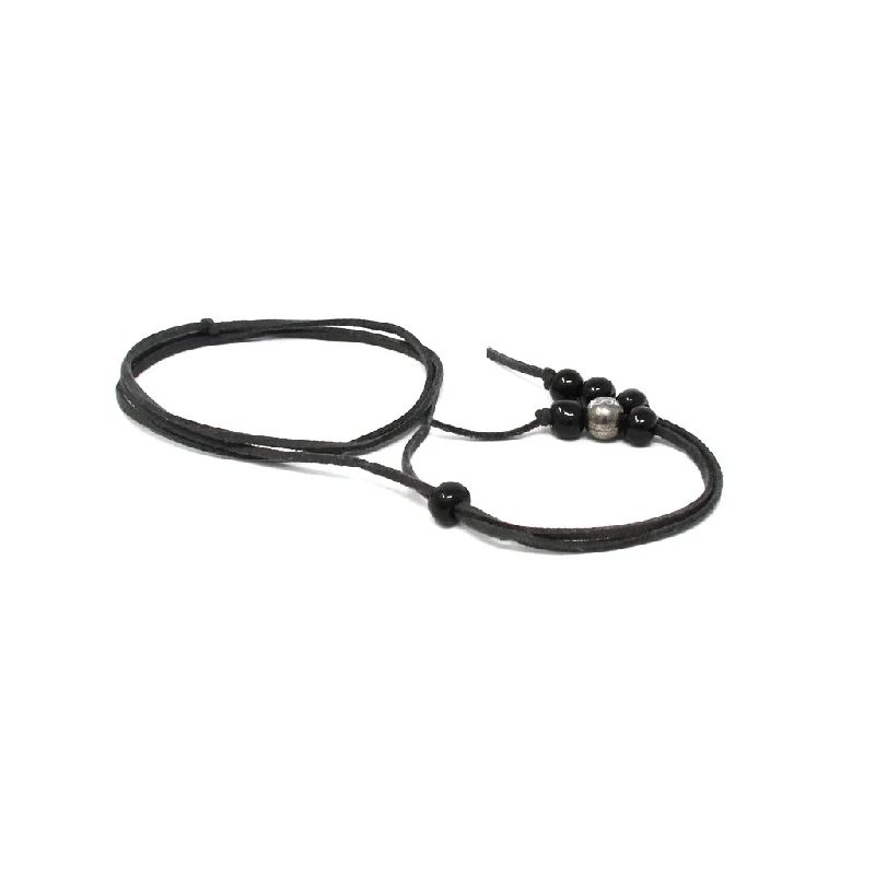 Classic Link Necklace-Custom Hoop Earrings-Black Beaded Lariat