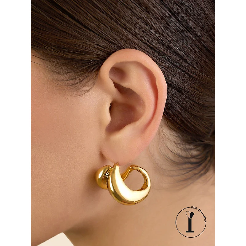 Everyday Stud Earrings-Everyday Stud Earrings-Isharya Gold Bubble Drops In 18Kt Gold Plated