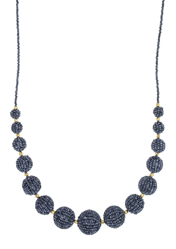 Layered Chain Necklace-Party Earrings-<br>The Uptown Girl<br> Midnight Blue