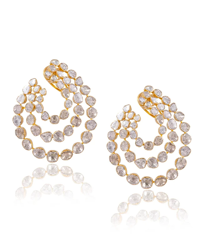 Luxurious Drop Earrings-Luxurious Drop Earrings-Limsha Polki Earrings