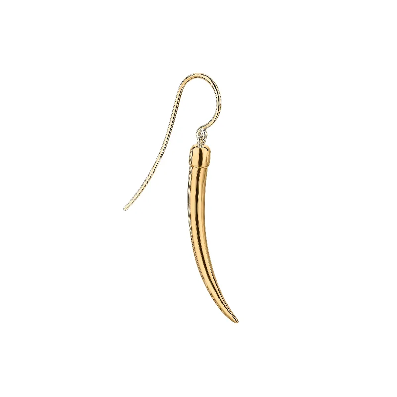 Heart Shaped Earrings-Heart Shaped Earrings-No.1 Single Small Earring - Yellow Gold Vermeil