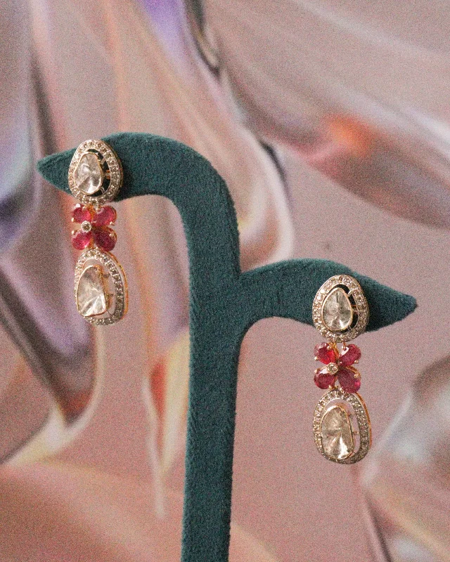 Unique Pearl Earrings-Unique Pearl Earrings-Arushi Polki And Diamond Long Earrings