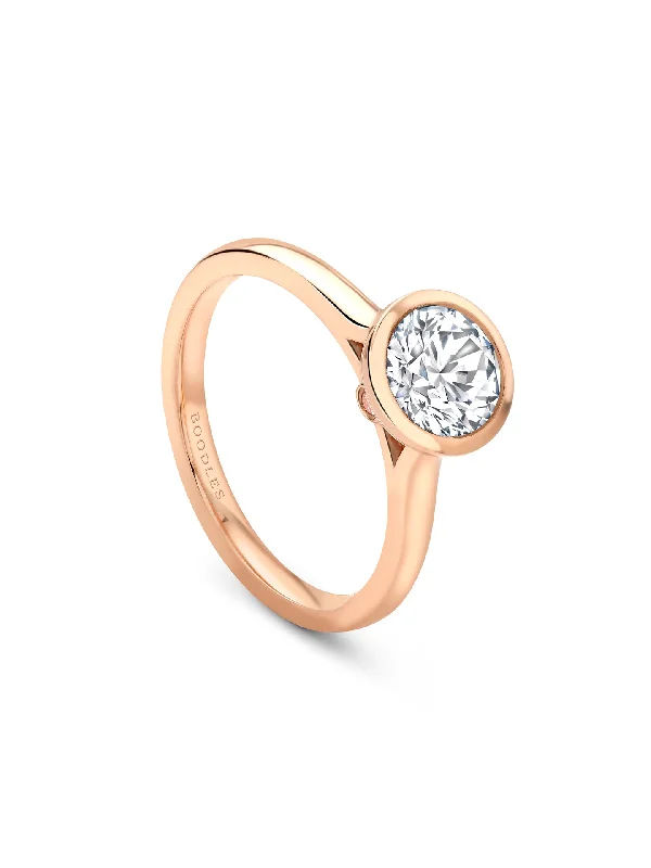 Art Deco Diamond Ring-Artistic Earrings-Florentine Diamond Rose Gold Engagement Ring