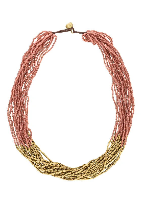 Silver Choker Necklace-Statement Earrings for Women-<br>Hema Necklace<br> Terracotta