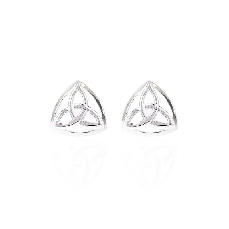 Butterfly Shape Earrings-Butterfly Shape Earrings-Sterling Silver Trinity Tri Stud Earrings