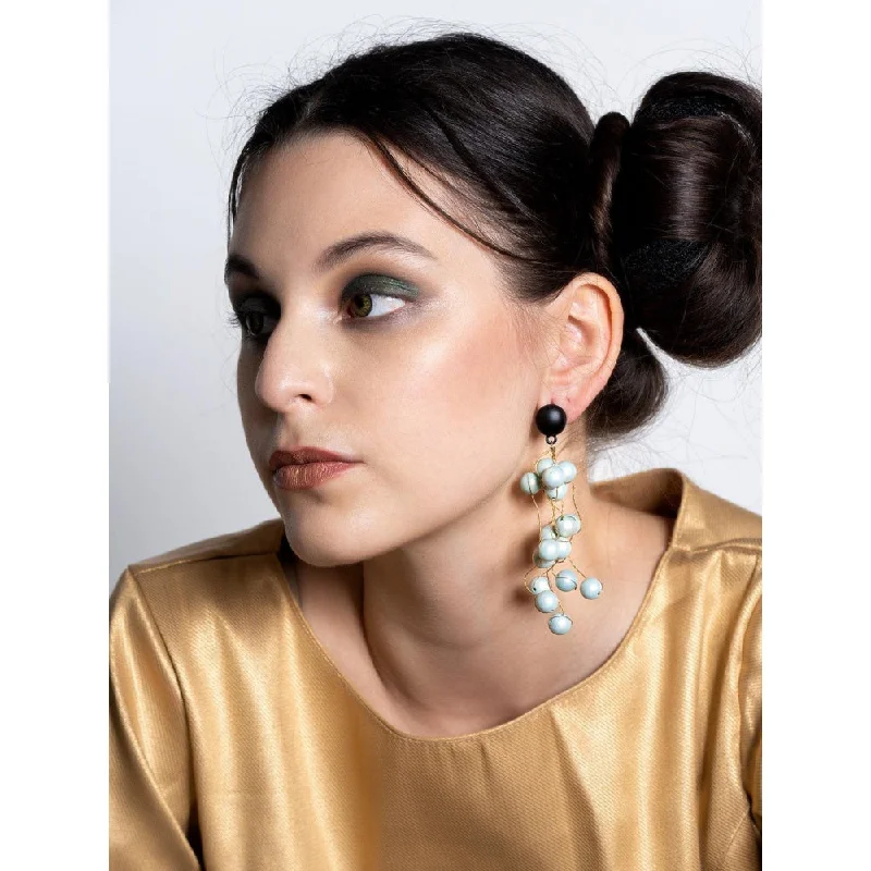 Statement Earrings for Casual Wear-Statement Earrings for Casual Wear-Odette Women Fashionable Sky Blue Dangle Earrings