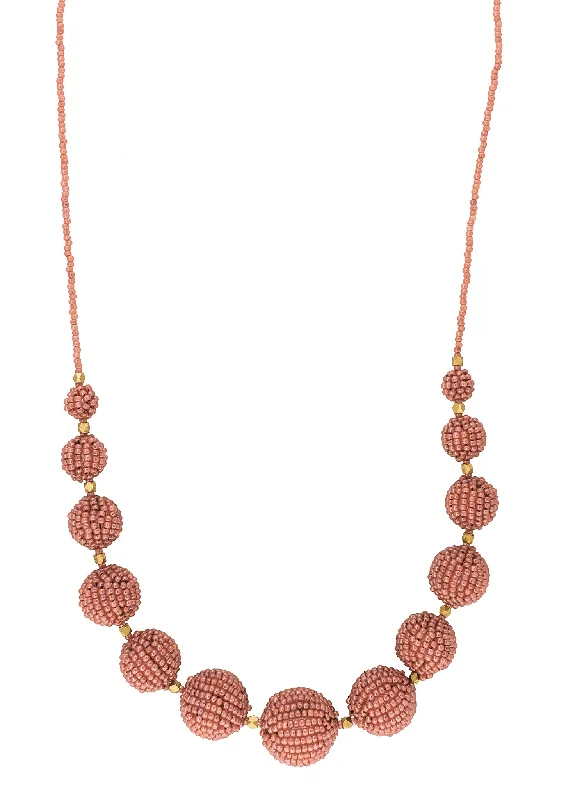 Handmade Gold Necklace-Unique Pearl Earrings-<br>The Uptown Girl<br> Terracotta