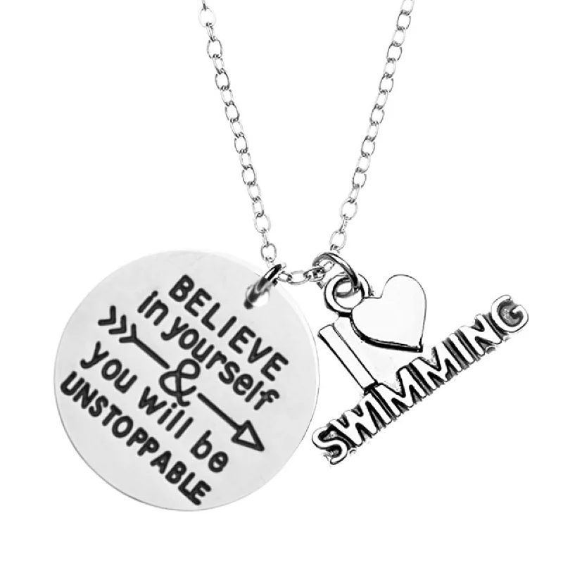 Lightweight Necklace for Women-Casual Drop Earrings-Swim Necklace - Believe In Yourself and You Will Be Unstoppable