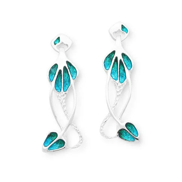 Luxe Pearl Earrings-Luxe Pearl Earrings-Rennie Mackintosh Turquoise Drop Earrings in Silver