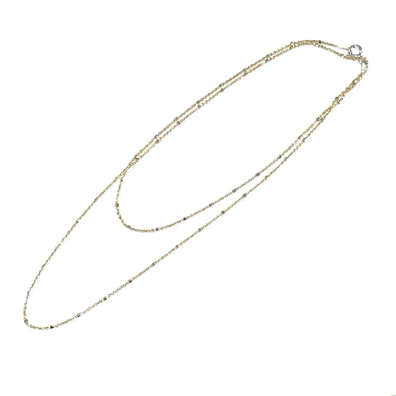 Long Chain Necklace-Handmade Silver Earrings-Two Tone Silver Dot Chain Only