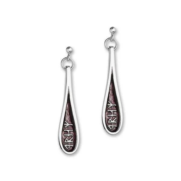 Women’s Crystal Earrings-Women’s Crystal Earrings-Tear Drop Enamelled Runic Dream Drop Earrings