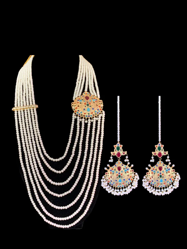 Luxury Pendant Necklace-Retro Style Earrings-LN73  Shikha Thapa kundan necklace with earrings (SHIPS IN 4 WEEKS )