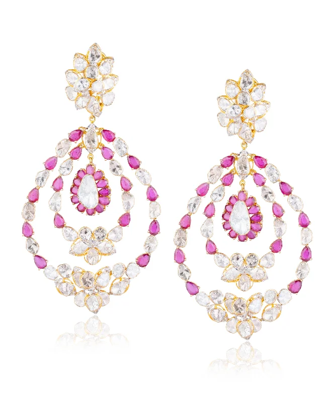 Sweet Earrings for Kids-Sweet Earrings for Kids-Shruti Polki And Diamond Long Earrings