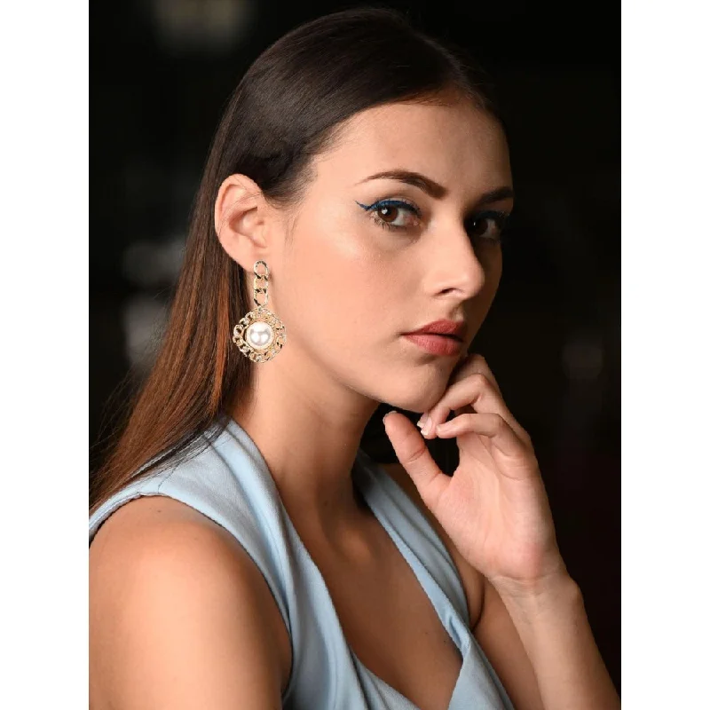 Funky Earrings-Funky Earrings-Odette Women Gold Metal Earrings