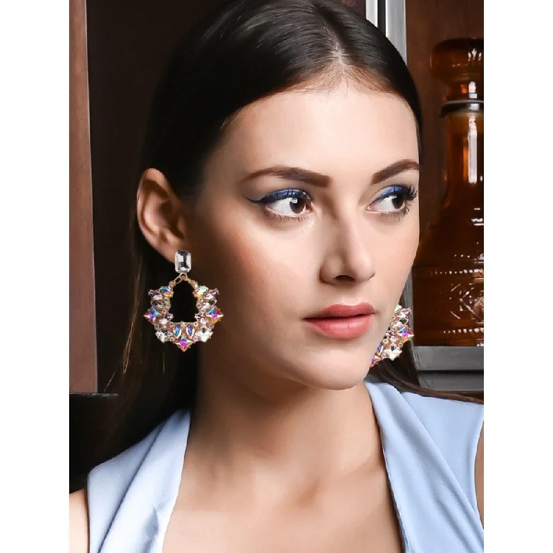 Antique Style Earrings-Antique Style Earrings-Odette Women Gorgeous Crystal Statement Earrings