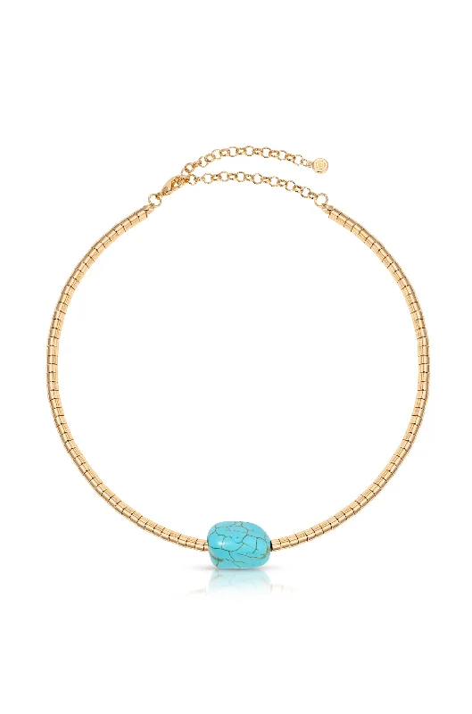 Diamond Necklace for Women-Pearl Drop Earrings-Gold Beaded Turquoise Nugget Necklace