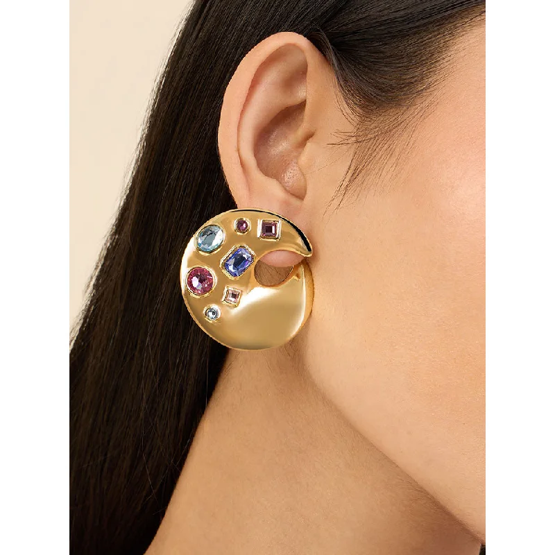 Contemporary Hoop Earrings-Contemporary Hoop Earrings-Isharya Peel in 18Kt Gold Plated Earrings