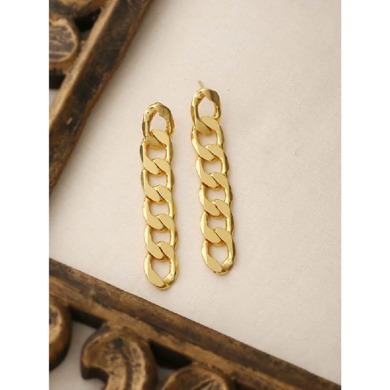 Silver Crystal Earrings-Silver Crystal Earrings-Zurooh 18K Gold Plated Chain Danglers