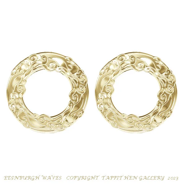 Party Earrings-Party Earrings-Edinburgh Waves Earrings in 9ct Yellow Gold