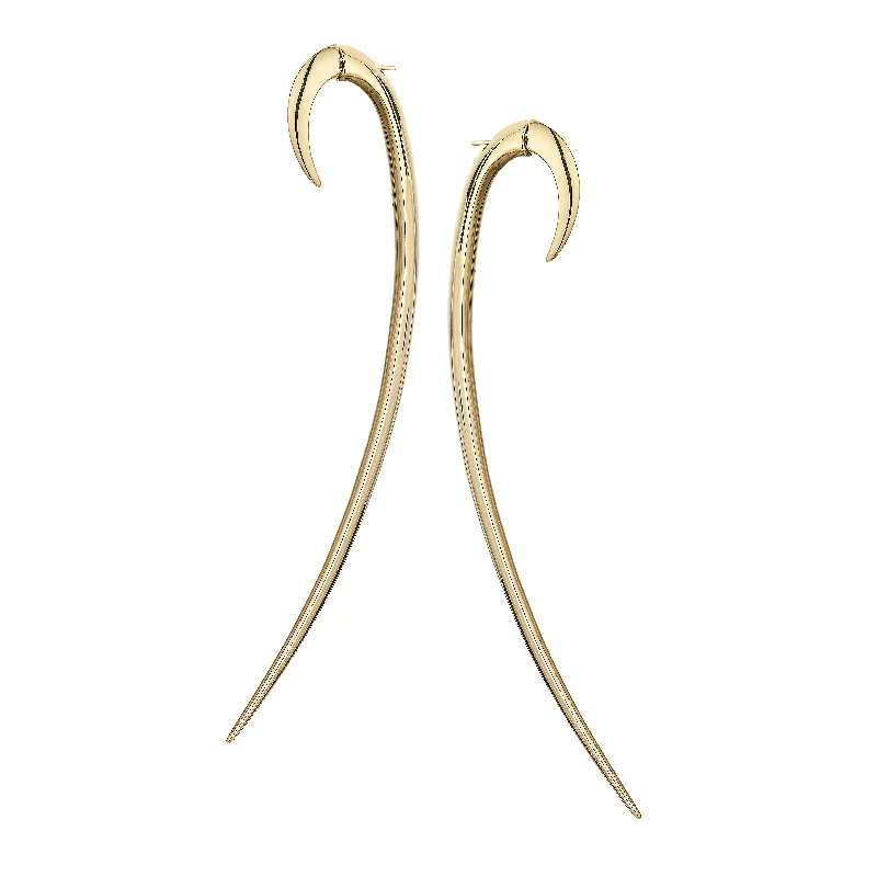 Elegant Diamond Hoop Earrings-Elegant Diamond Hoop Earrings-Hook Size 4 Earrings - Yellow Gold Vermeil