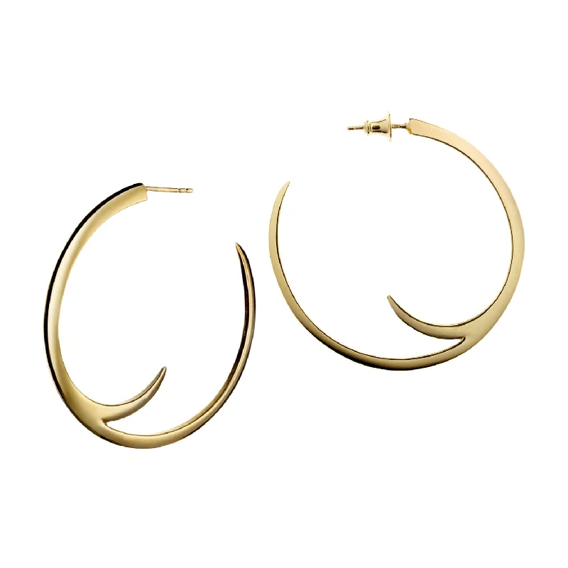 Unique Designer Earrings-Unique Designer Earrings-Talon Cat Claw Large Hoop Earrings - Yellow Gold Vermeil