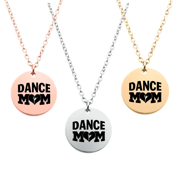 Adjustable Chain Necklace-Swaying Earrings-Engraved Dance Mom Necklace