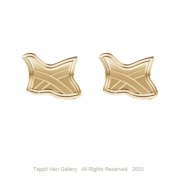 Customizable Earrings-Customizable Earrings-SALTIRE SCOTTISH FLAG EARRINGS IN 9CT YELLOW GOLD