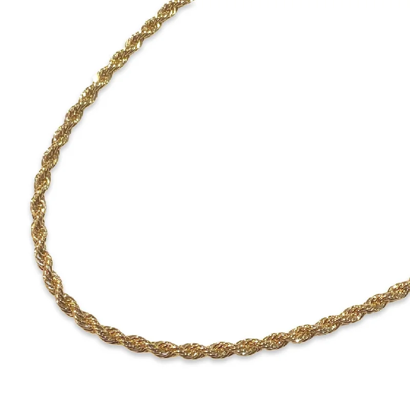 Lightweight Pendant Necklace-Sweet Earrings for Kids-18K Gold Filled Rope Twist 4mm Chain Necklace