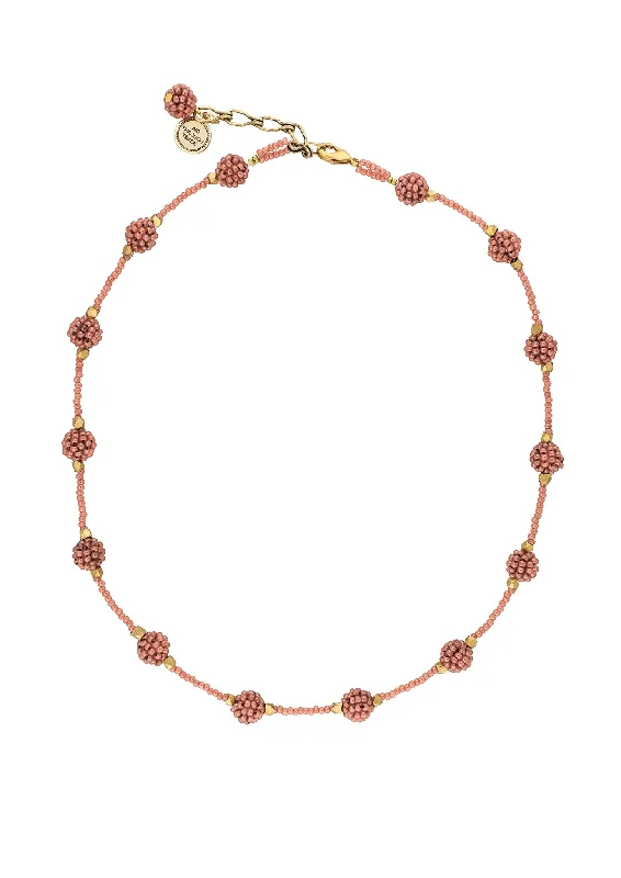 Classic Gold Necklace for Women-Gold Earrings with Gemstones-<br>The Petite Brooklyn Mini <br> Terracotta