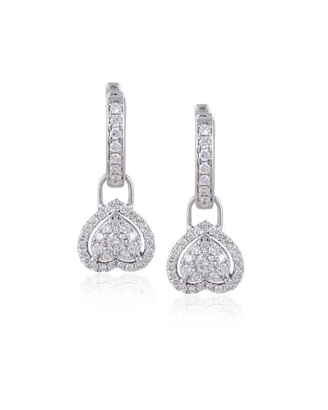 Simple Drop Earrings-Simple Drop Earrings-Diamond Long Earrings