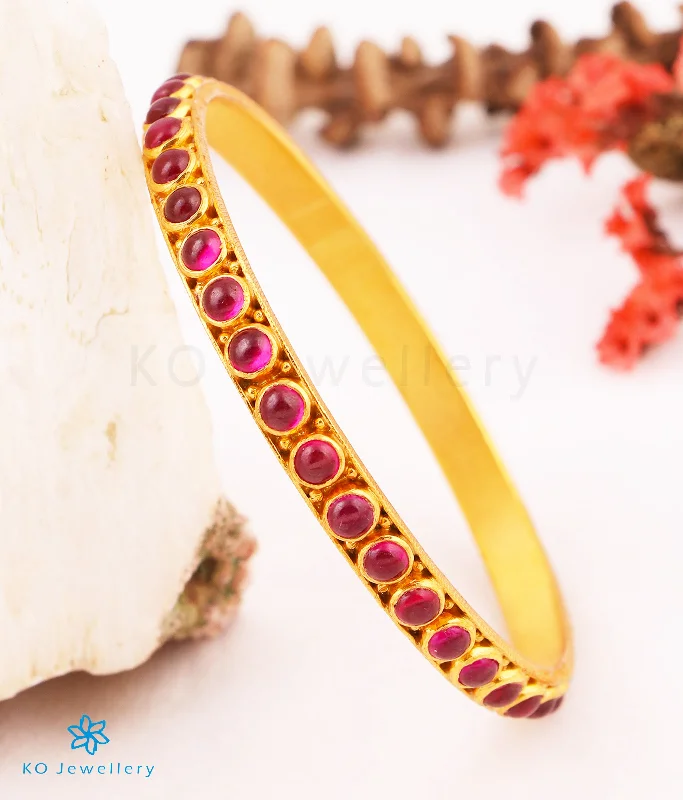 Colorful Beaded Charm Bracelet-Fashion Statement Earrings-The Divya Silver Kempu Bangle(Size 2.2/2.6/2.8)