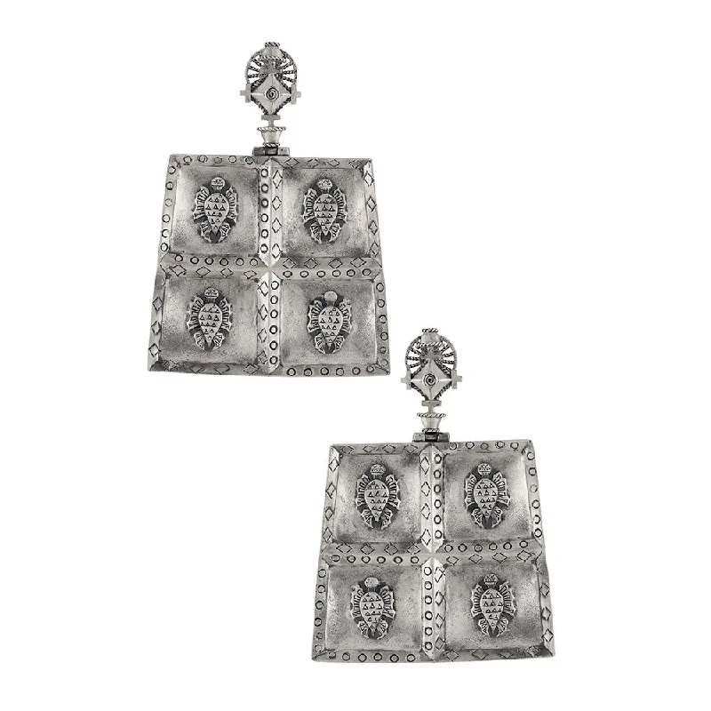 Sterling Silver Drop Earrings-Sterling Silver Drop Earrings-Masaba Silver Brass Earrings