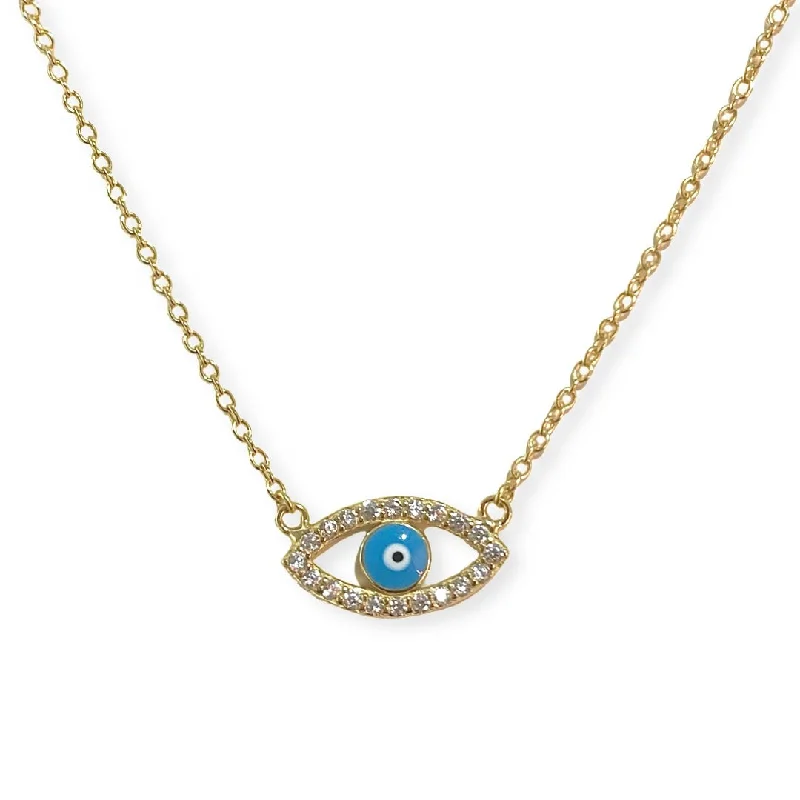 Personalized Necklace for Gift-Vintage Gold Earrings-Evil Eye Turquoise Necklace