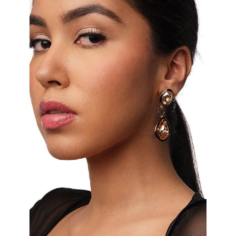 Crystal Hoops Earrings-Crystal Hoops Earrings-Isharya Bling Glory Wrap Crystal Earrings In 18Kt Gold Plated