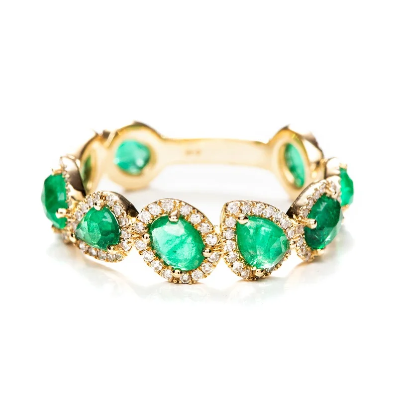 Custom Engagement Ring with Birthstone-Boho Drop Earrings-Dynasty Emerald Ring