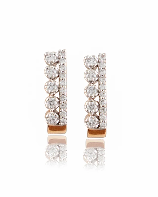 Floral Earrings-Floral Earrings-Diamond Long Earrings