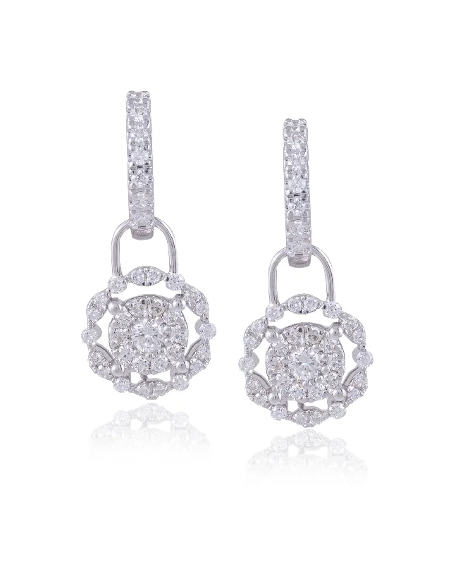 Hoop Earrings for Women-Hoop Earrings for Women-Diamond Long Earrings