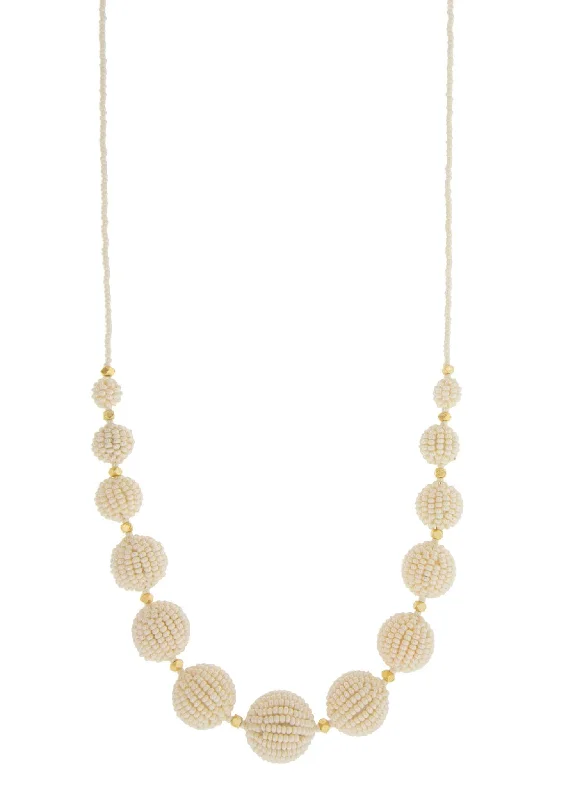 Sparkling Diamond Necklace-Rose Gold Hoop Earrings-<br>The Uptown Girl<br> Cream