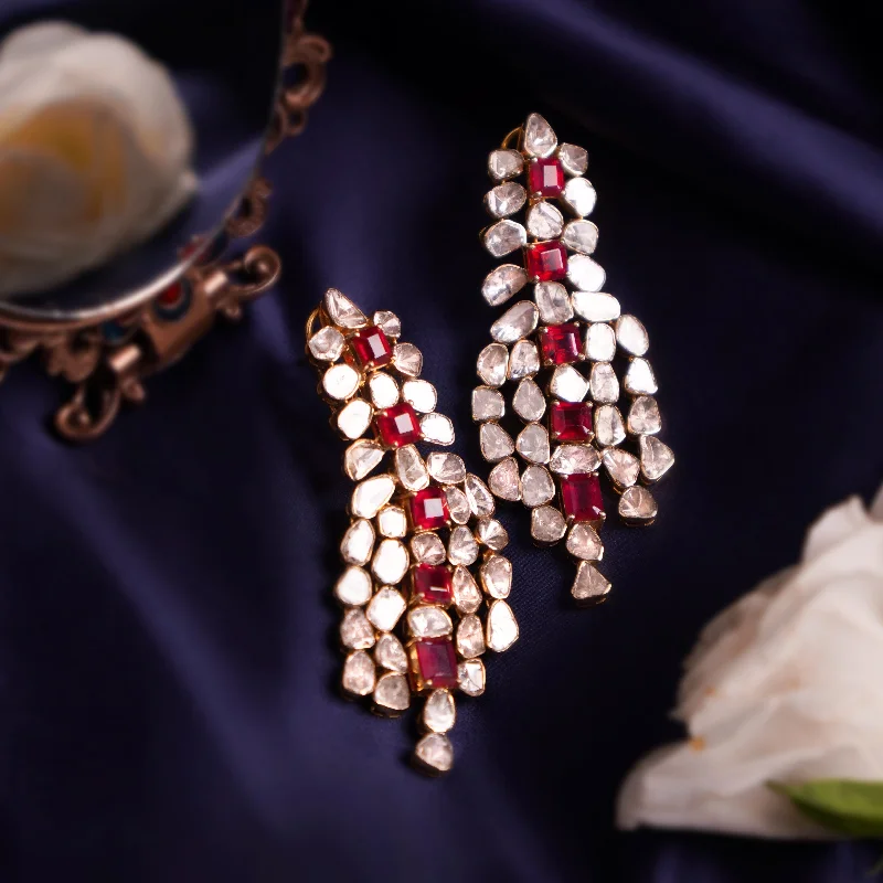 Crystal Hoops Earrings-Crystal Hoops Earrings-Madiha Poki Long Earrings