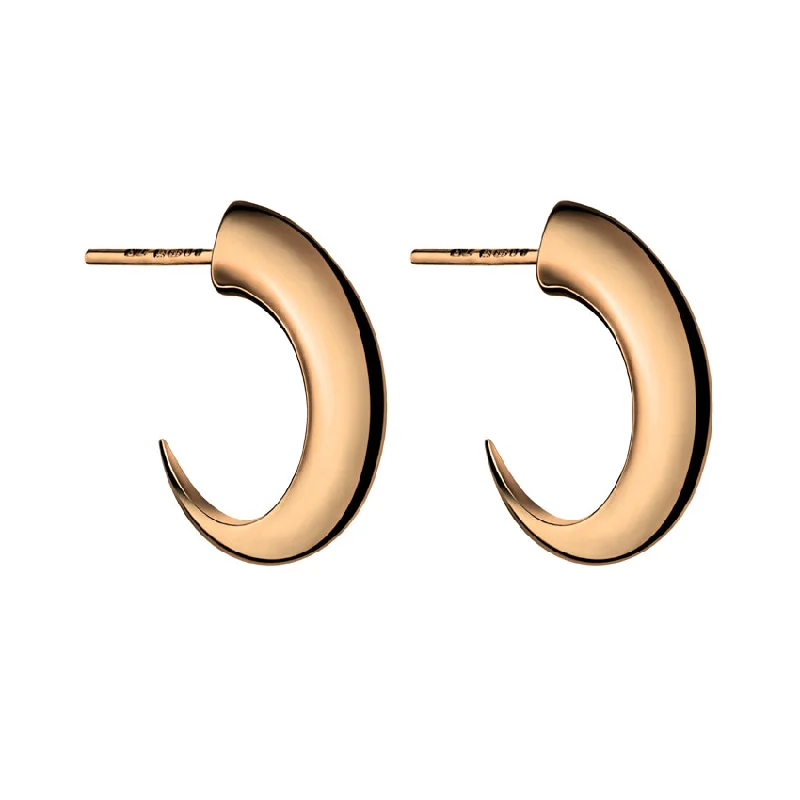 Swaying Earrings-Swaying Earrings-Talon Cat Claw Medium Hoop Earrings - Rose Gold Vermeil