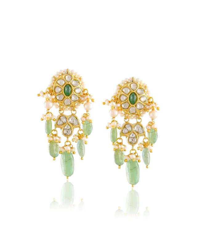 Lightweight Earrings-Lightweight Earrings-Trisha Polki Long Earrings