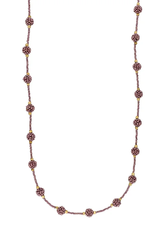 Simple Beaded Necklace-Statement Earrings for Bridesmaids-<br>The Brooklyn Mini <br> Mulberry