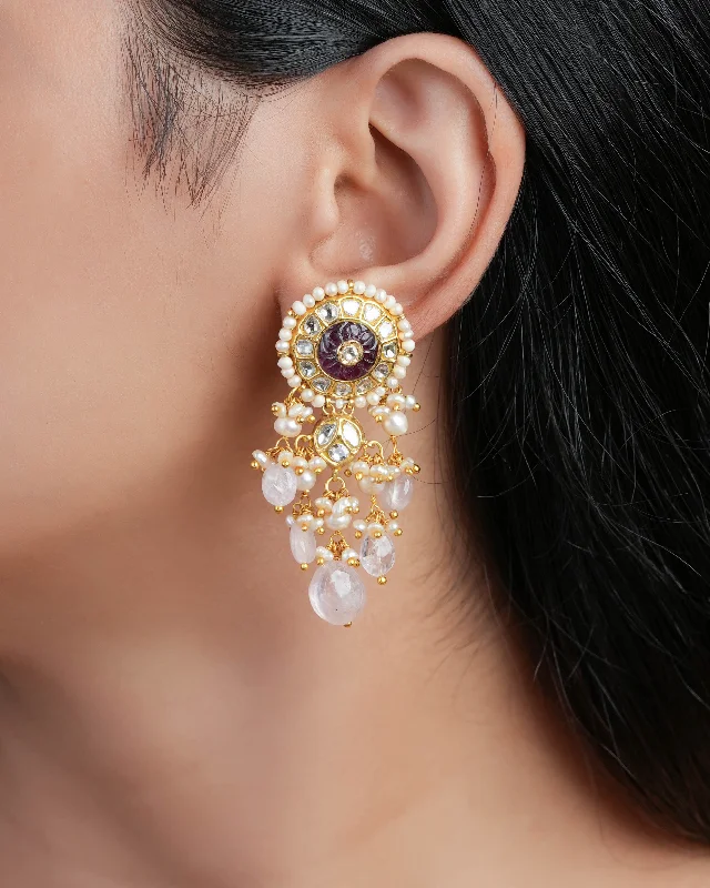 Hoop Earrings for Everyday-Hoop Earrings for Everyday-Hinah Polki Long Earrings