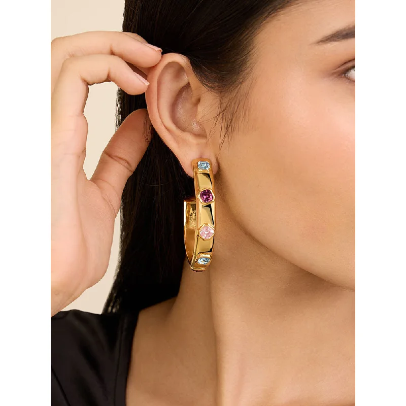 Women’s Drop Earrings-Women’s Drop Earrings-Isharya Charm Me in 18Kt Gold Plated Earrings