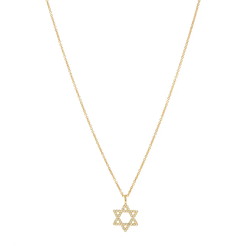 Birthstone Necklace for Women-Acrylic Earrings-Star of David Necklace in Gold