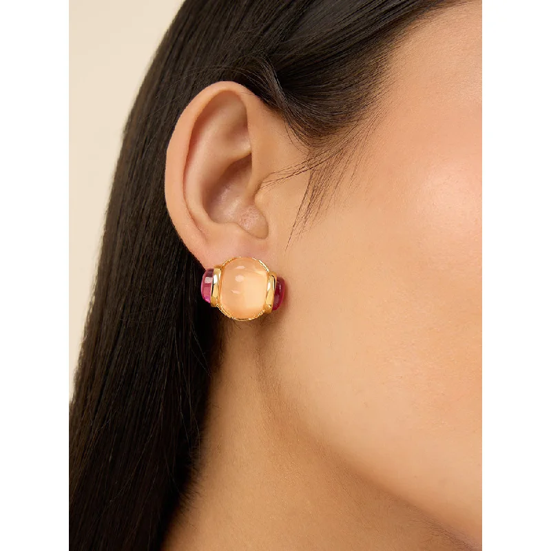 Funky Earrings-Funky Earrings-Isharya Pretty in Pink in 18Kt Gold Plated Earrings