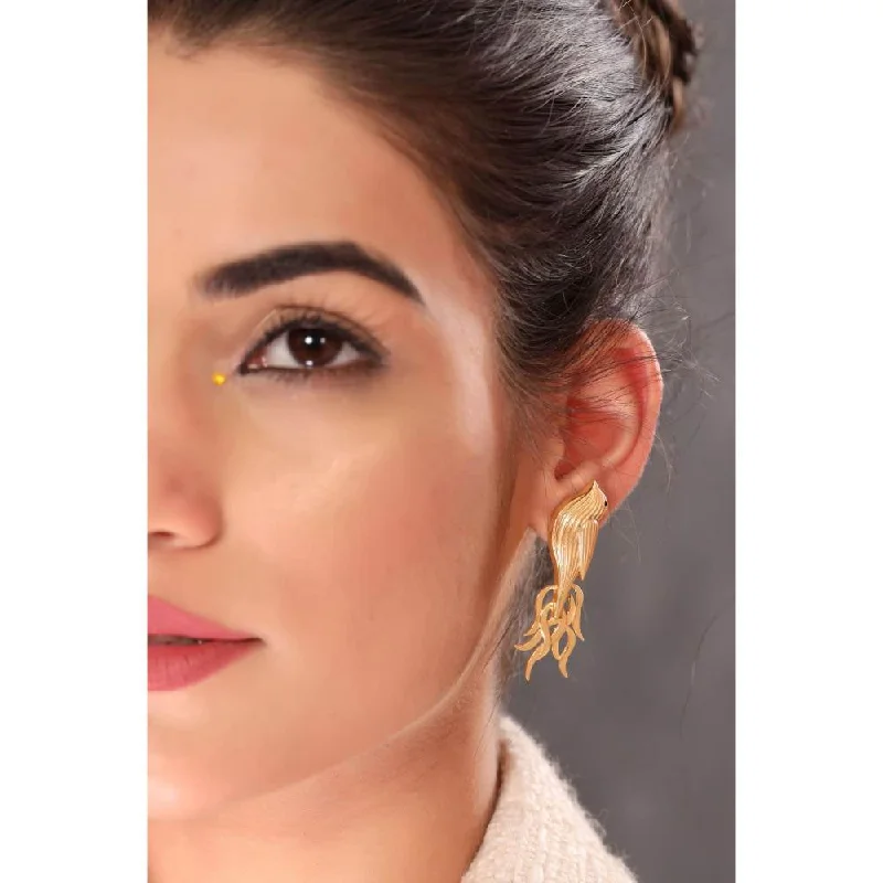 Ethnic Style Earrings-Ethnic Style Earrings-Zurooh 18K Gold Plated Statement Bird Shaped Studs