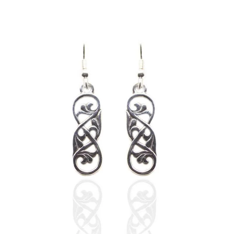 Unique Pearl Earrings-Unique Pearl Earrings-Celtic Interweave Earrings in Silver